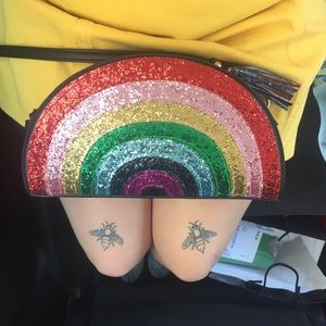 Rainbow Glitter Crossbody Purse
